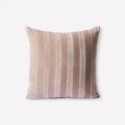 HKliving Striped Velvet Cushion Beige/Dusty Pink (45x45)
