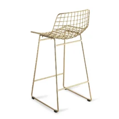 HKliving Brass Wire Bar Stool
