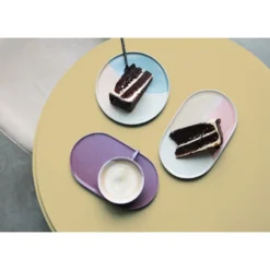 HKliving Set of 2 Pink and Nude Oval Side Plate