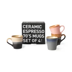 HKliving 70s Ceramics: Espresso Mugs (Set of 4)
