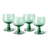 HKliving Set of 4 Fern Green Low Wine Glass: The Emeralds