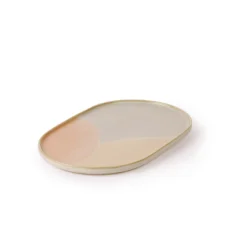 HKliving Gallery Ceramics Oval Side Plate Pink/Nude Set of 2