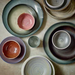 HKliving Home Chef Ceramics Side Plate Grey/Green Set of 2