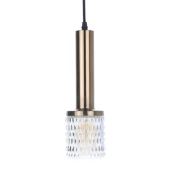 HKliving Brass/glass Pendle Lamp