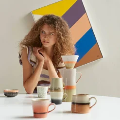 HKliving Set of 4 70s Americano Cups Set 12 HKliving Set of 4 70s Americano Cups Set