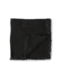 HKliving Set of 2 Charcoal Linen Napkins with Fringes