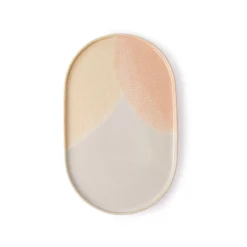 HKliving Gallery Ceramics Oval Side Plate Pink/Nude Set of 2
