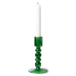 HKliving Forest Green Glass Candle Holder