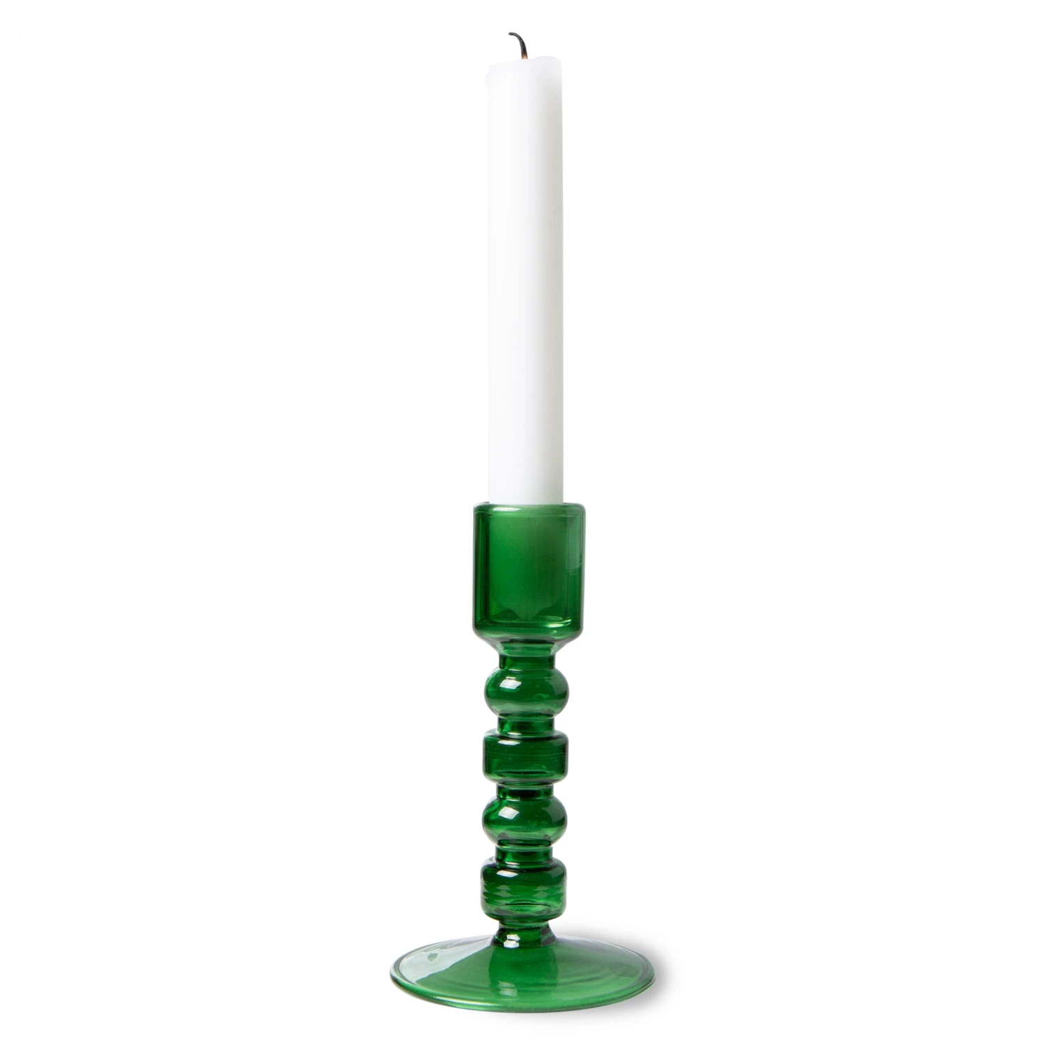 HKliving Forest Green Glass Candle Holder 3 HKliving Forest Green Glass Candle Holder