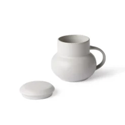 HKliving Set of 2 Ceramic Tea Mugs Light Grey