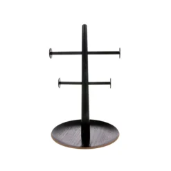 HKliving Black Wood and Metal Jewelry Rack