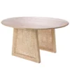 HKliving Round Side Table 65x65x35cm in Natural Wood and Legs in Grid 2 HKliving Round Side Table 65x65x35cm in Natural Wood and Legs in Grid