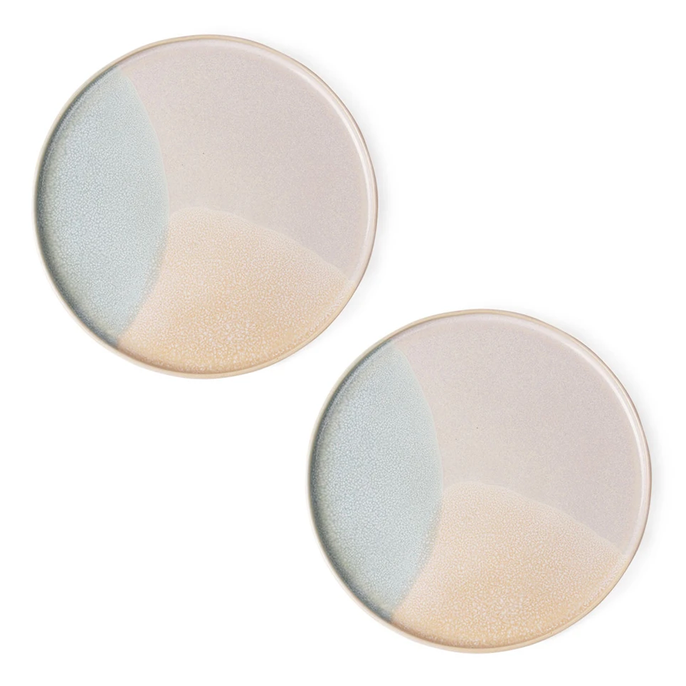 HKliving Gallery Ceramics Round Side Plate Mint/Nude Set of 2 3 HKliving Gallery Ceramics Round Side Plate Mint/Nude Set of 2