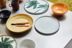HKliving Green Porcelain Palms Side Plate