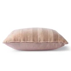 HKliving Striped Velvet Cushion Beige/Liver (45x45) 6 HKliving Striped Velvet Cushion Beige/Liver (45x45)
