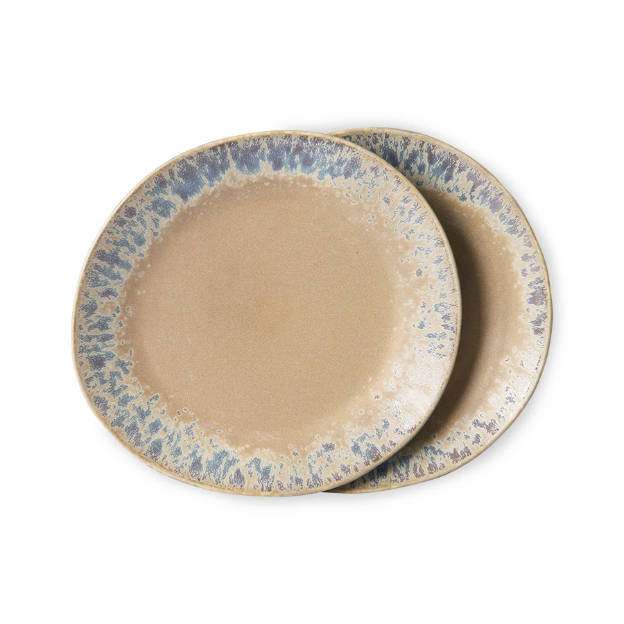 HKliving Bark Ceramics Side Plates - Set of 2 3 HKliving Bark Ceramics Side Plates - Set of 2