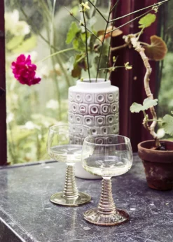 HKliving Swirl Wine Glass Green Set of 4