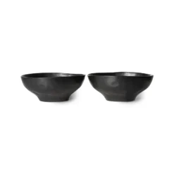 HKliving Bold & basic ceramics: large bowl black (set of 2)