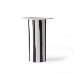 HKliving Ceramic Vase Black/White Striped