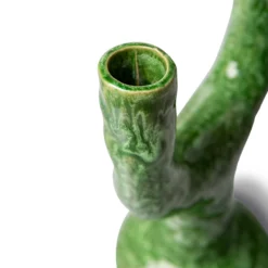 HKliving The Emeralds: Ceramic Candle Holder L, Reactive Green