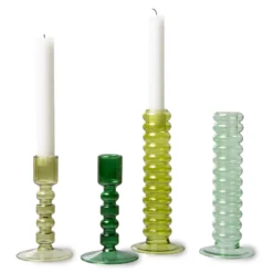 HKliving Olive Green Glass Candle Holder