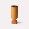 HKliving Ribbed Base Rustic Matt Orange Ceramic Vase 1 HKliving Ribbed Base Rustic Matt Orange Ceramic Vase