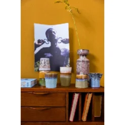 HKliving 70s Ceramics Milk Jug & Sugar Bowl - Berry & Peat