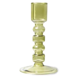 HKliving Olive Green Glass Candle Holder