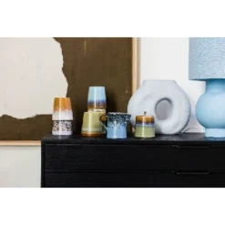 HKliving 70s Ceramics Milk Jug & Sugar Bowl - Berry & Peat