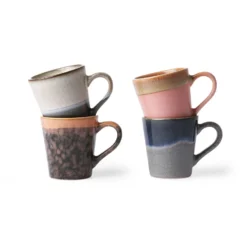 HKliving 70s Ceramics Espresso Mug Set of 4