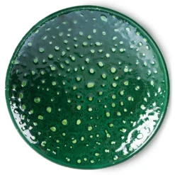 HKliving The Emeralds: Ceramic Bowl on Base L Dripping Green