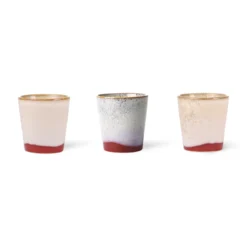 HKliving Ceramic 70's Mug: Frost (Set of 4)