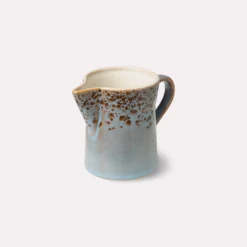 HKliving Ceramic 70's Milk Jug & Sugar Pot Berry Peat