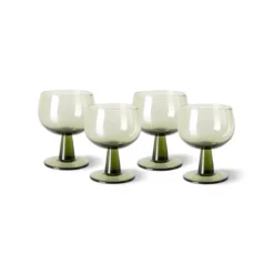 HKliving Set 4 Verres À Vin Émeraude